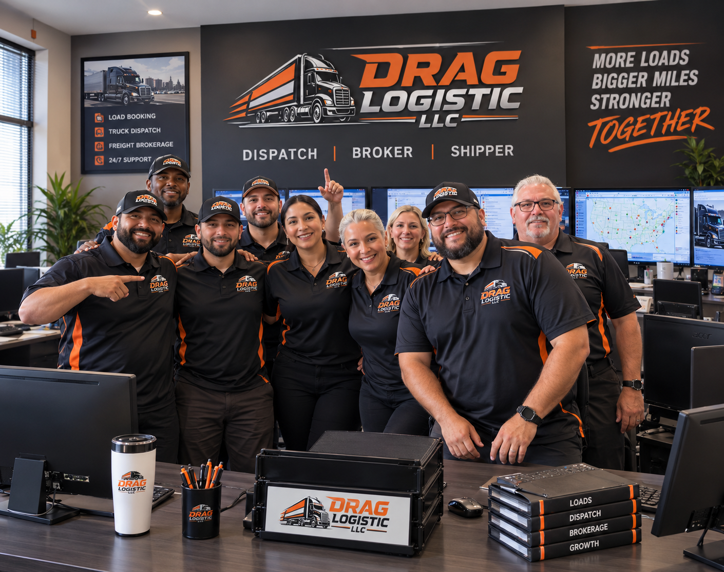 Drag Logistic dispatch team at the operations desk
