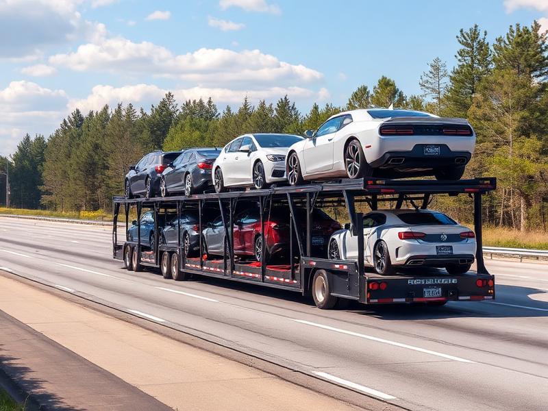 Car Hauling operation on the road